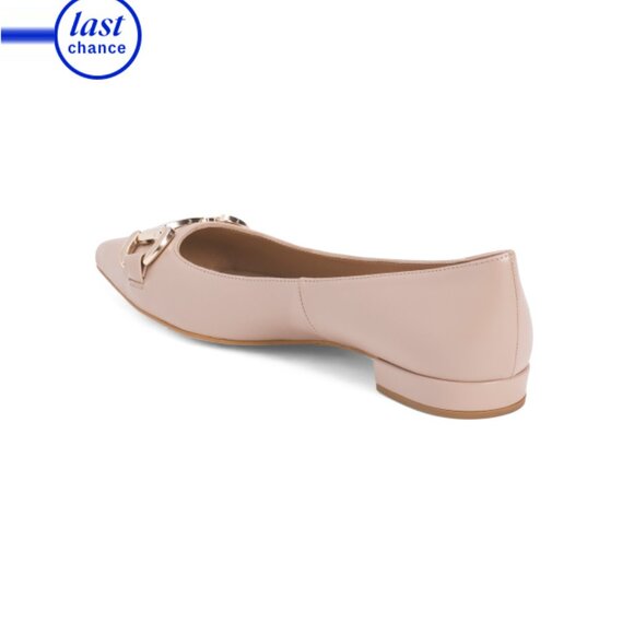 LK BENNETT Black Made In Spain Leather Natalya Pointed Toe Snaffle Flats - Picture 2 of 2